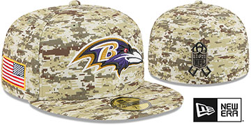 Ravens 2025 SALUTE-TO-SERVICE Digital Desert Storm Fitted Hat by New Era
