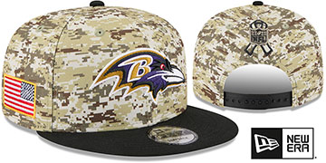 Ravens 2025 SALUTE-TO-SERVICE SNAPBACK Desert Storm-Black Hat by New Era