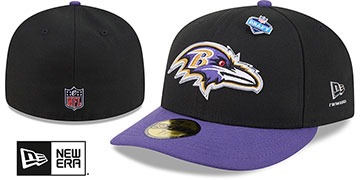 Ravens 2026 PRECURVED NFL DRAFT Black-Purple Fitted Hat by New Era
