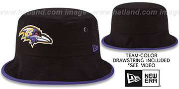 Ravens BASIC-ACTION Black Bucket Hat by New Era