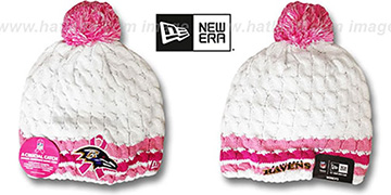 Ravens BCA CRUCIAL CATCH Womens Knit Beanie Hat by New Era