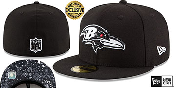 Ravens BLACKDANA BOTTOM Black-White Fitted Hat by New Era