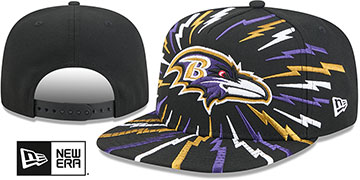 Ravens BOLT A-FRAME SNAPBACK Black Hat by New Era