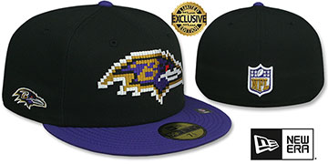 Ravens NFL PIXELATED Black-Purple Fitted Hat by New Era