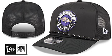 Ravens ROPE 2T GAME MESHBACK STRETCH-SNAP Black Hat by New Era