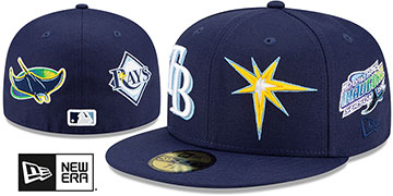 Rays EVOLUTION-PATCHES Navy Fitted Hat by New Era