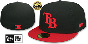 Rays OPPOSITE-TEAM Black-Red Fitted Hat by New Era