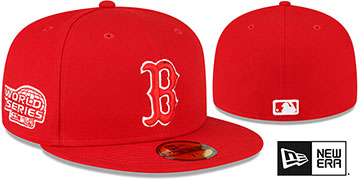Red Sox 2004 WS SIDE-PATCH UP Red-White Fitted Hat by New Era