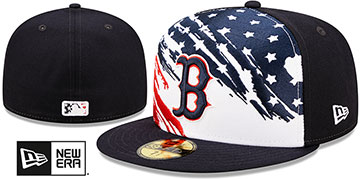 Red Sox 2022 JULY 4TH STARS N STRIPES Fitted Hat by New Era