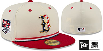 Red Sox 2026 JULY 4TH STARS N STRIPES Fitted Hat by New Era