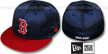 Red Sox 2T SATIN CLASSIC Navy-Red Fitted Hat by New Era