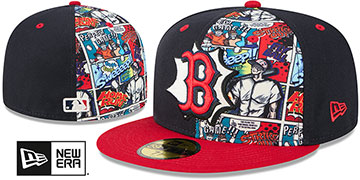 Red Sox COMIC HERO Navy-Red Fitted Hat by New Era