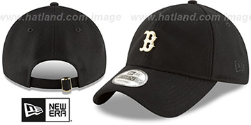 Red Sox MINI GOLD METAL-BADGE STRAPBACK Black Hat by New Era