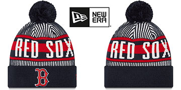 Red Sox STRIPED Knit Beanie Hat by New Era