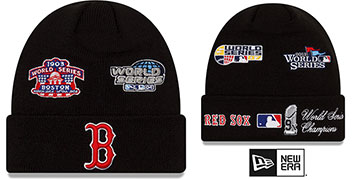 Red Sox WORLD SERIES ELEMENTS Black Knit Beanie Hat by New Era