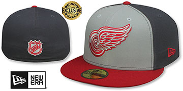 Red Wings 'GREY TONE' Grey-Charcoal-Red Fitted Hat by New Era