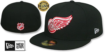 Red Wings NHL TEAM-BASIC Black Fitted Hat by New Era