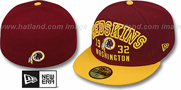 Redskins WORD-KNOCK Burgundy-Gold Fitted Hat by New Era