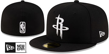 Rockets NBA TEAM-BASIC Black-White Fitted Hat by New Era