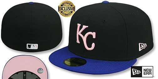 Royals 2002 COOPERSTOWN PINK LOGO BOTTOM Fitted Hat by New Era