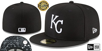 Royals BLACKDANA BOTTOM Black-White Fitted Hat by New Era
