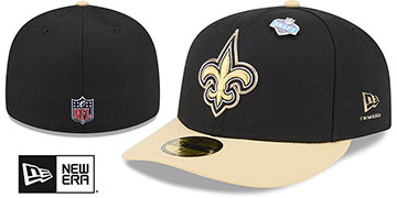 Saints 2026 PRECURVED NFL DRAFT Black-Gold Fitted Hat by New Era
