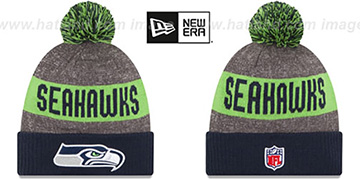 Seahawks '2016 STADIUM' Navy-Lime-Grey Knit Beanie Hat by New Era