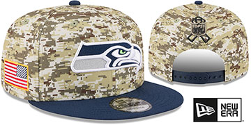 Seahawks 2025 SALUTE-TO-SERVICE SNAPBACK Desert Storm-Navy Hat by New Era
