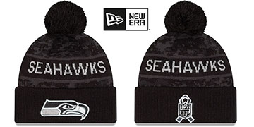 Seahawks 2026 SALUTE-TO-SERVICE Dark Digital Camo Knit Beanie Hat by New Era