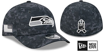 Seahawks 2026 SALUTE-TO-SERVICE FLEX Dark Digital Camo-Black Hat by New Era