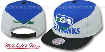 Seahawks AMPLIFY DIAMOND SNAPBACK Royal-Grey Hat by Mitchell and Ness