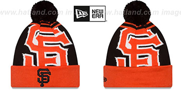 SF Giants LOGO WHIZ Black-Orange Knit Beanie Hat by New Era