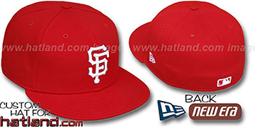 SF Giants TEAM-BASIC Red-White Fitted Hat by New Era