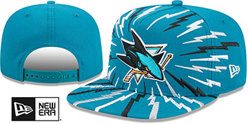 Sharks BOLT A-FRAME SNAPBACK Teal Hat by New Era