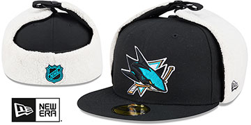 Sharks CLASSIC DOGEAR Black Fitted Hat by New Era