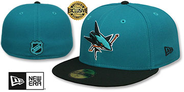 Sharks 'NHL TEAM-BASIC' Teal-Black Fitted Hat by New Era
