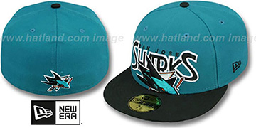 Sharks PROFILIN Teal-Black Fitted Hat by New Era