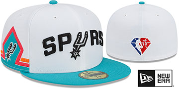 Spurs DIAMOND 75 CITY-SERIES White-Teal Fitted Hat by New Era