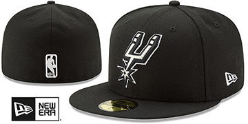 Spurs NBA TEAM-BASIC Black Fitted Hat by New Era