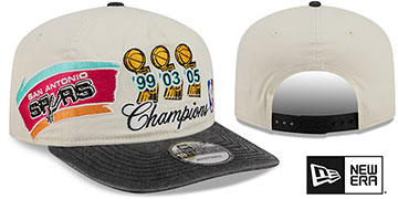Spurs TROPHY CHAMPS SNAPBACK Ivory-Black Hat by New Era