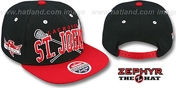 St. Johns LACROSSE SUPER-ARCH SNAPBACK Black-Red Hat by Zephyr