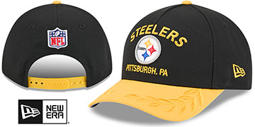 Steelers 2025 NFL DRAFT ONSTAGE M-CROWN SNAPBACK Black-Gold Hat by New Era