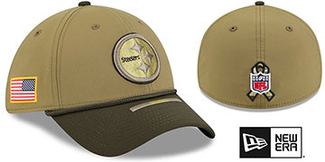 Steelers 2025 SALUTE-TO-SERVICE FLEX Olive-Dark Green Hat by New Era
