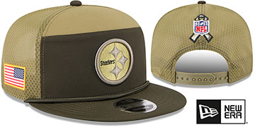 Steelers 2025 SALUTE-TO-SERVICE SNAPBACK Dark Green-Olive Hat by New Era