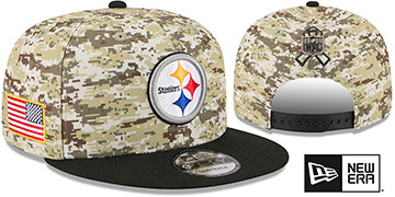 Steelers 2025 SALUTE-TO-SERVICE SNAPBACK Desert Storm-Black Hat by New Era
