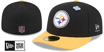 Steelers 2026 PRECURVED NFL DRAFT Black-Gold Fitted Hat by New Era