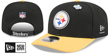 Steelers 2026 PRECURVED NFL DRAFT STRETCH-SNAP Black-Gold Hat by New Era