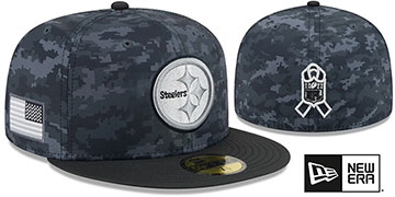 Steelers 2026 SALUTE-TO-SERVICE Dark Digital Camo-Black Fitted Hat by New Era