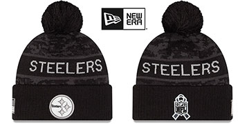 Steelers 2026 SALUTE-TO-SERVICE Dark Digital Camo Knit Beanie Hat by New Era