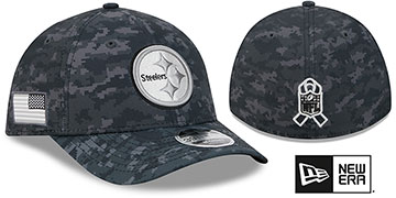 Steelers 2026 SALUTE-TO-SERVICE FLEX Dark Digital Camo-Black Hat by New Era